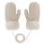 Toddler Kids Winter Warm Thick Plush Short Knitted Gloves With String for 1-3Yrs Beige
