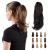 Sofeiyan 13" Ponytail Extension Long Curly Ponytail Clip in Claw Hair Extension Natural Looking Synthetic Hairpiece for Women Darkest Brown Tend to Black Darkest Brown Tend to Black 13"Claw Clip in