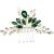 PRETTYLIFE Bridal Crystal Hair Comb Rhinestone Hair Piece Prom Party Festival Wedding Hair Accessories for Women and Girls (Green)