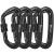 Favofit Locking Carabiner Clips, 4 Pack, 12KN (2697 lbs Each) Heavy Duty Caribeaners for Camping, Hiking, Outdoor & Gym etc, Small Carabiners for Dog Leash & Harness Black