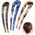 HYFEEL French Hair Forks Tortoise Shell U Shape Updo Hair Pins Clips for Thin Thick Hair, 4.3 inch Classic Cellulose Acetate 2 Prong Bun Hair Sticks Chignon Women Vintage Hairstyle Accessories, 3 Pack Blue, Tortoise Shell