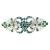 Faship Gorgeous Green Crystal Hearts And Floral Hair Barrette