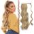 Fish braid ponytail hair extensions long wavy curly clip in ponytail synthetic hair braid hair extension hair part for women light ash brown & bleach blond 60 cm (1 Pack) light ash brown & bleaching blonde