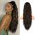 REECHO Ponytail Extension 26" Long Beach Wave Drawstring Pony Hair Extension Synthetic Pony Tail Hairpiece for Women - Chocolate Brown with Highlights