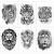6 Sheets Black Tiger Lion Temporary Tattoo  Arm Chest Leg Tattoo Sticker for Men Women  Wild Beast Animal Designs Body Art on Back Shoulder Waterproof Large Size Tiger & Lion