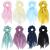 8 Pack Colorful Solid Plain Long Chiffon Ribbon Hair Bows for Girls Silk Scrunchies Hair Ties for Thick Hair Ponytail Holders Headbands Elastics Rubber Scarf Hairbands 90s Hair Accessories for Women