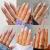 6 Packs (144 Pcs) Press on Nails Medium Design, Misssix Fake Nails Almond and Square Glue on Nails Set with Adhesive Tabs Nail File for Women Medium Press on Nails with Designs