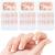 72 pieces French artificial nails 12 different sizes short medium -sized false nails fake acrylic fingernails with nail files stick and cotton pad for nail decorations naked color