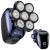 Head Shaver 7D, Wyklaus Upgrade 10 in 1 Head Shavers for Bald Men, Head Electric Razor with Nose Hair Sideburns Trimmer, Waterproof Wet/Dry Mens Grooming Kit, Anti-Pinch, LED Display, USB Rechargeable 1-blue