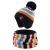 XIAOHAWANG Knitted Baby Hat Winter Warm Boys Girls Beanie Fleece Lining Toddler Kids Hat with Pompom 2-4 Years Navy Striped Hat+Scarf