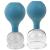 PULOX Pulox cupping glasses set made of real glass 2 pieces 5.2 cm and 6.2 cm blue facial cup cupping