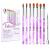 Brush set 7-part for Nailart with 1 piece of nail shaver nails brush uv gel brush set precise professional painting salon tool perfect for gel & acrylic nail nailart purple