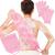 Anezus Exfoliating Shower Bath Gloves Back Scrubber Set for Body  Face  Shower  Bath  Scrub and Exfoliator (Pink)