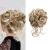 Hair part hair tie updos messy bun hair part curly wavy hair bun extensions art hair tousled updo hair parts for women girls (18h613# (ash blond mix blonde bleach)))