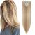 26" Long Straight Clip in Hair Extensions Full Head 8Pcs 18Clips Ombre Colorful Synthetic Hair Clip in Hairpiece Sandy Blonde mix Bleach Blonde Sandy Blonde mix Bleach Blonde 26 inch