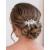 Catery Flower Bride Wedding Hair Comb Silver Bridal Hair Pieces Bride Rhinestones Hair Jewelry Opal Headpieces Bead Side Combs Decorative Hair Accessories for Women and Girls