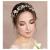 SWEETV Handmade Wedding Headpieces for Bride Hair Accessories Flower-Leaf Bridal Headband Rose Gold Wedding Hair Piece