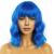 LANCAINI Short Bob Wigs with Bangs for Women Loose Wavy Blue Wig Curly Wavy Shoulder Length Bob Synthetic Cosplay Wig for Girl Colorful Costume Wigs(Blue)