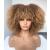 Annivia Ombre Blonde Afro Short Kinky Curly Wig with Bangs for Black Women Curly Wig 14 Inch Ombre blonde