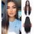 VEBONNY Glue Free Natural Black Wigs for Women 1B Black Synthetic Hair Wig Light Black Wigs Natural Straight Realistic Hair Middle Part 24 Inch VEBONNY-074 #074