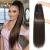 REECHO Ponytail Extension 28" Long Straight Drawstring Pony Hair Extension Synthetic Pony Tail Hairpiece for Women Dark Brown