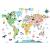 DECOWALL BS-1615S Animal World Map (Large) Kids Wall Stickers Decals Peel and Stick Removable for Nursery Bedroom Living Room Art murals Decorations Large Animal World Map