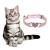 Cobee Bling Heart Cat neck band with bell adjustable kitten neck band with seat belt rhinestone pet collapse for small cats and dogs (pink) (pink) (pink)