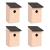 4 x British Garden Nesting Bird Boxes Strong Wooden House for Small Wild Birds Blue Tit Sparrow Robin Bird Nest Feeder Hinged Roof For Easy Cleaning