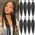 Leeven 8 Packs Pre Stretched Braiding Hair Extension Yaki Texture Hot Water Setting EZ Braids Kanekalon Hair for Coi Leray Braids Black Braiding Crochet Hair Extensions /20 Inch 1B# 20 Inch (Pack of 8) 1B