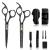 Sirabe 10 PCS Hair Cutting Scissors Set, Professional Haircut Scissors Kit with Cutting Scissors,Thinning Scissors, Comb,Cape, Clips, Black Hairdressing Shears Set for Barber, Salon, Home