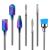 MelodySusie Nail Drill Bits Set, 7pcs Tungsten Carbide Diamond Nail Drill Bits for Acrylic Nails Poly Gel Cuticle Remove, 3/32'' Professional Nail Bits for Nail Drill Efile, Manicure Pedicure Tools Colorful