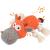 Iokheira dog toys big dogs with squeaker & zug rope |Plush toys for large medium small dogs |Naturally soft material interactive toy k toy for dog antique orange cattle