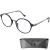 Mini glasses Round reading glasses - with free case plastic frame (black) metal bridge and ironing (graphite) reading aid for women and men black 2.0 dioptria