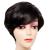 Unonet Pixie Cut Wig with Bangs Human Hair Short Wigs for Women Short Pixie Cut Wigs Black Brazilian Virgin Hair Layered Wavy wigs Party Daily Use (Natural Black) 1B