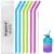WALFOS 14.5 inch Extra Long Reusable Silicone Straws Big Sizes Flexible Bendable Straws for 1/Half Gallon Large Water Bottles 128 75 64 40 OZ Tumbler with Cleaning Brush (6-Pack) Extra Long Size 14.5 inch (Diameter 0.4")