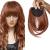 SEGO Clip in Pony Hairpiece Extensions Fringe Bangs One Piece In Front Hair Extension Straight Like Real Hair Chestnut Brown