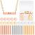 30 Pieces Metal Stamping Blank Tag Pendants  Includes 15 Rectangle Stamping Blank Bar Charms Horizontal Brass Tag Necklace For Jewellery and 15 Round Blank Name Plate Pendant for DIY Craft (Gold  Silver  Rose Gold)