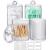 Aozita Qtip holder for cotton balls cotton swabs round cotton pads dental floss-transparent plastic pharmacists' set for bathrooms storage organization make-up organizer 4 pieces 4 pack 10oz