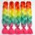 Showjarlly jumbo braid art hair hair ombre braid extension 24 inch KanCalon braid extensions 5 pieces for crochet twist braid braid hair for braid orange/yellow/green/rosy 61cm-24 inch (5 Pack) orange/yellow/green/pink