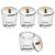 Beauticom Crystal Glass Dappen Dish for Acrylic Nail Dip Powder, Monomer, and Nail Polish Remover (Octagon Shape w/Stainless Steel Lid, 4 Pieces) 4 Pieces Octagon (Lid Include)
