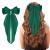Wllhyf hair clips with a big loop long cock French band hairpins soft silky satin-hair spange metal-arch-node clips accessories of the 90s for women girls (green)