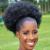 Afro Puff Drawstring Ponytail Extension for Black Women Synthetic Short Afro Kinkys Curly Afro Bun Extension Hairpieces Updo Hair Extensions with Two Clips (Black-1B) (Large(pack of 1) 2#) Large(pack of 1) 2#