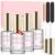 Saviland Dip Powder Liquid Set 15ml: 10pcs with Foundation Gel/ Top Coat/ Activator/ Brush Saver/ Nail Tools Dip Powder Nail Kit Dipping Powder for French Nails Long Lasting and No Nail Lamp Needed 01-Clear Bottle