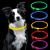 Auauy LED light neck band dog usb charging in length adjustable pet safety collar crackbare waterproof luminous band for dogs and cats 3 mode (yellow) yellow-universal