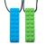 Tilcare Chew Chew Sensory Necklace Best for Kids or Adults That Like Biting or Have Autism Perfectly Textured Silicone Chewy Toys - Chewing Pendant for Boys & Girls - Chew Necklaces Blue and Green
