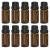 Alledomain 10Pcs 10ml Essential Oils Amber Glass Bottles with Black Cap & 1 Dropper & 12 Labels Mini Empty Amber Bottle Refillable Sample Container for Massage oils/Aromatherapy/Perfume