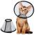 Vivifying Cat Cone, 3 Sizes of Adjustable Recovery Pet Cone Lightweight Plastic Elizabethan Collar for Cats, Kittens, Small Dogs and Rabbits M(Neck: 7.2-9.0 in)