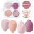 AUAUY 6 Pcs Makeup Sponges Blender Set 4 Pcs Professional Beauty Sponge Foundation Blending Blender with 1 Powder Puff 1 Sponge Holder Case Multi-colored Makeup Sponges for Cream Liquid and Powder 4pcs-Pink