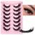 JIMIRE False Eyelashes Fluffy Natural Faux Mink Lashes Wispy Natural Fox Eye 17MM Strip Fake Lashes Look Like Eyelash Extensions Pesta as 7 Pairs Pack F02