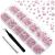 Beadsland 2500pcs Light Pink Rhinestones, Flatback Gems Round Crystal Rhinestones for Crafts Mixed 8 Sizes SS4~SS30 with Picking Tweezer and Pen (lt.pink)